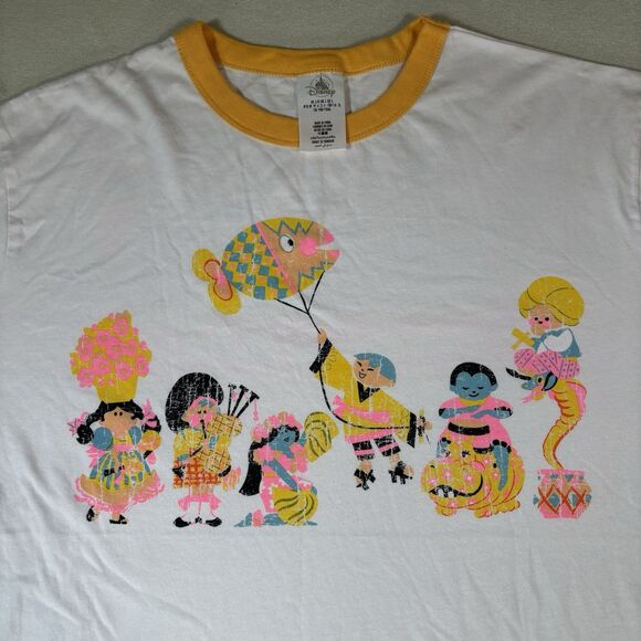 Walt Disney World 50th Anniversary Small World Ringer Shirt Limited Sz Large NEW - Picture 4 of 9